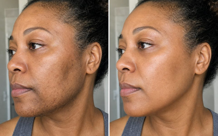Before and after stubble and shadow without a blunt razor edge