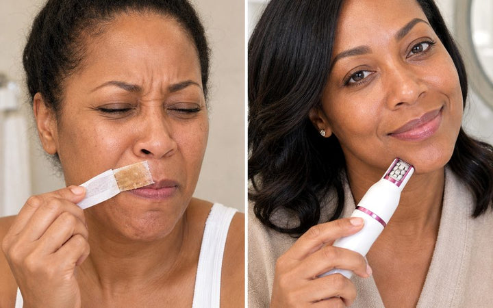 Wax strip irritation compared with Pluxy root removal