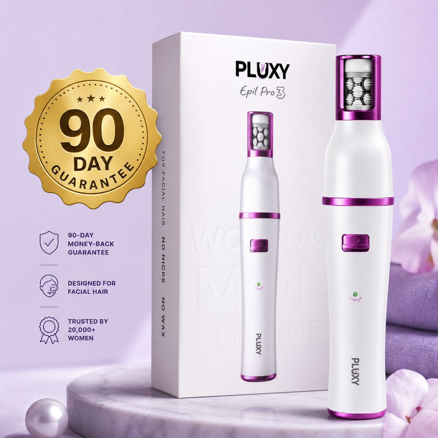 Pluxy 90 day guarantee with gold badge