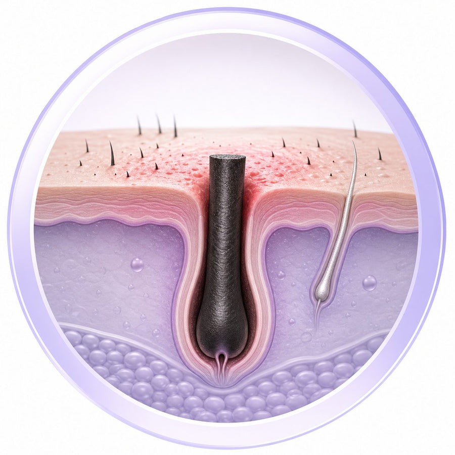 Circular cross-section of the hormonal facial hair stubble cycle